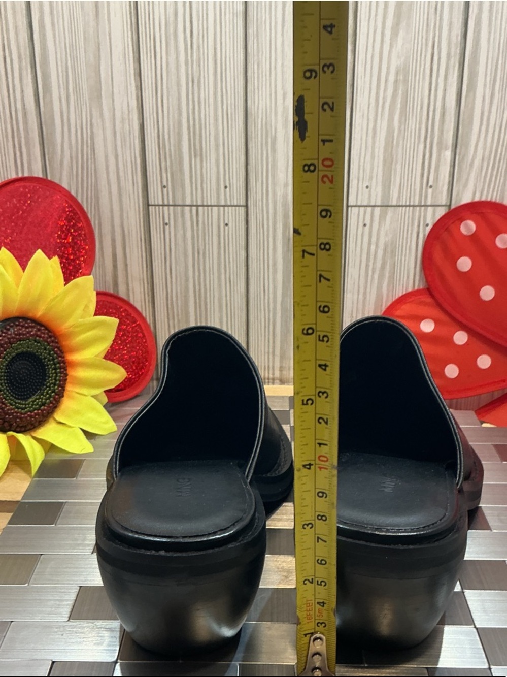 Mango Black Leather Square-Toe Mules - Picture 4 of 10